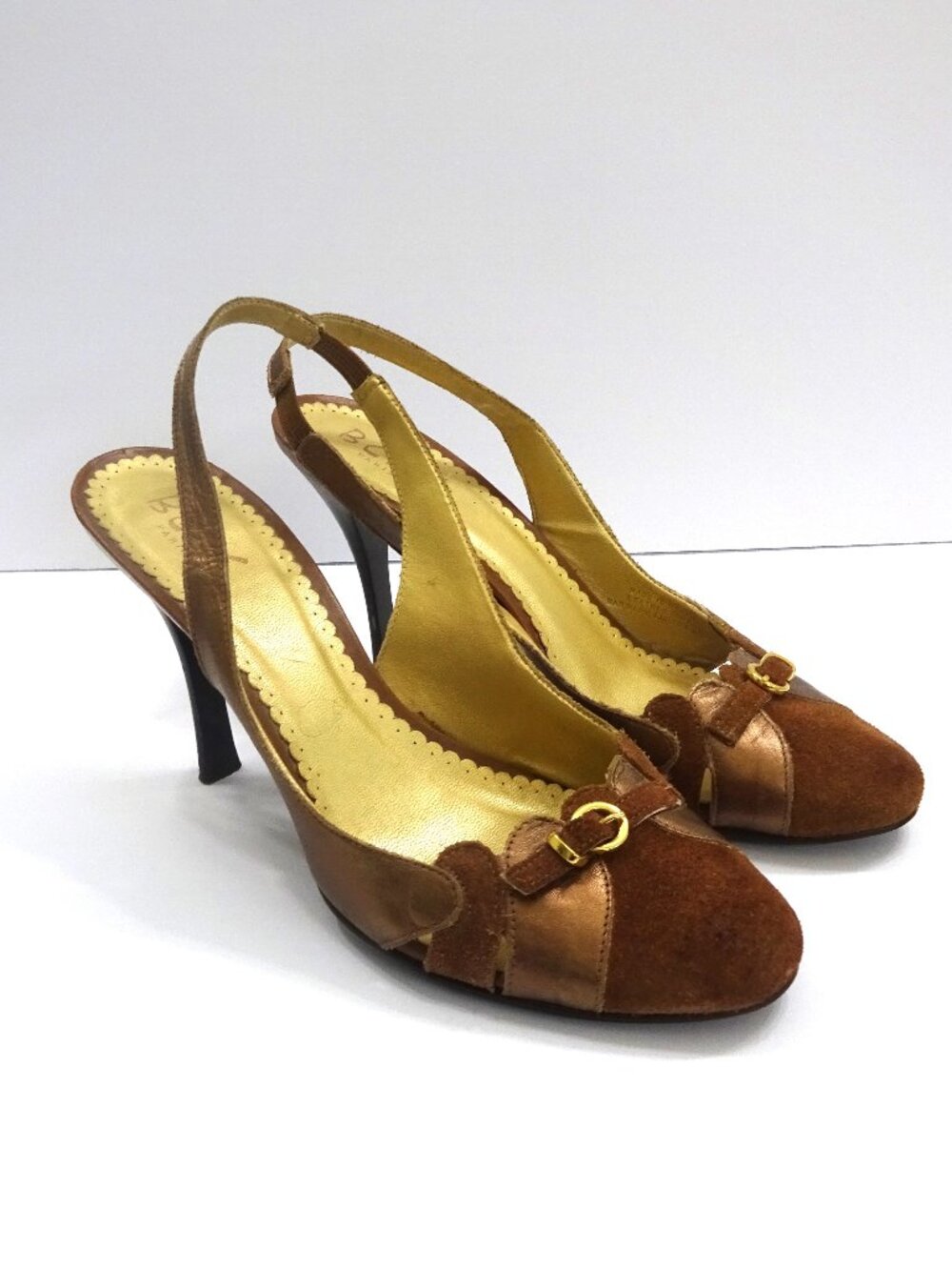 BCBG Paris Brown Bronze Slingback Heels - Size 7.5B